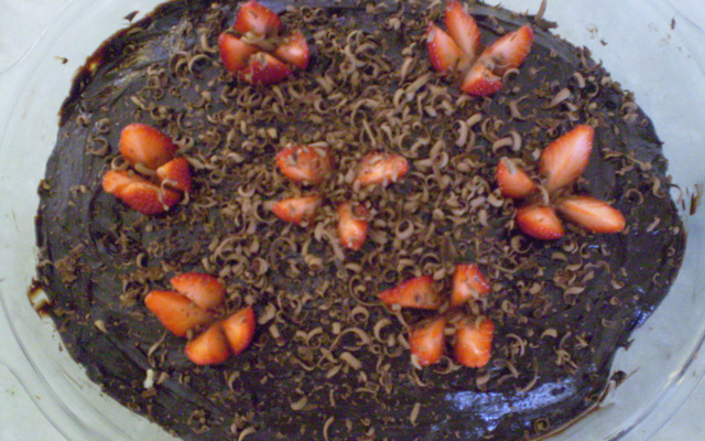Torta trufada de morango