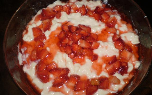 Creme com morangos