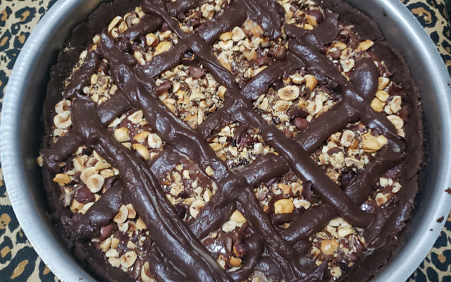 Torta de avelã com chocolate (nutella)