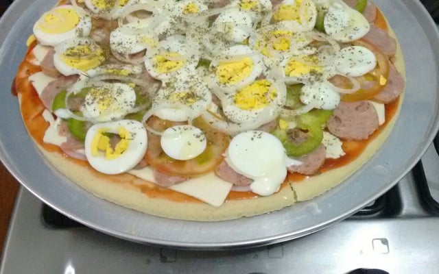 Pizza portuguesa de frigideira light