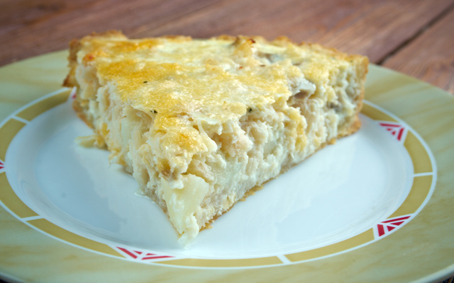 Torta de bacalhau com requeijão 