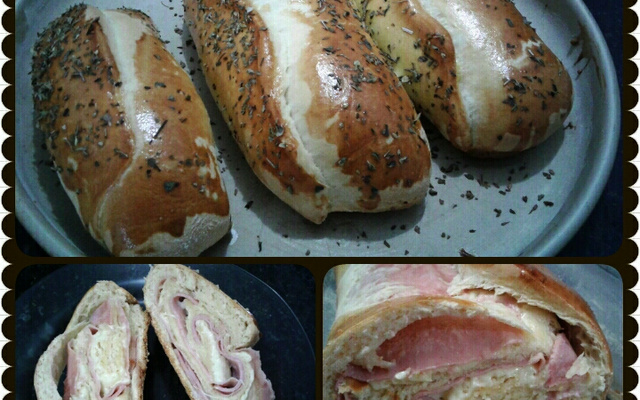 Pão recheado com presunto