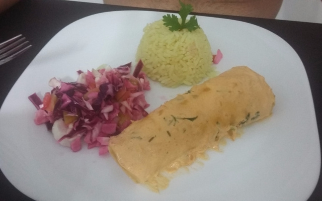 Panquecas de frango com azeitonas