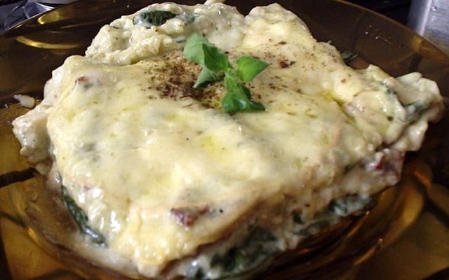 Lasanha de espinafre da Lia