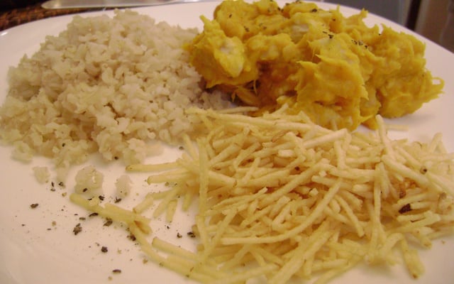 Frango ao molho de abóbora cabocha e requeijão