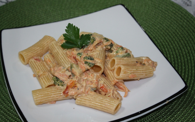 Rigatoni com legumes