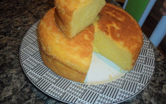 Bolo de fubá com trigo e flocao