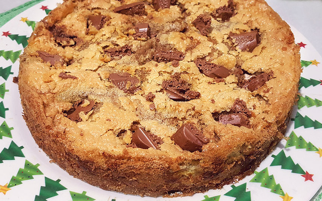 Torta de banana com chocolate aerado