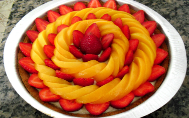 Torta gelada de pêssego