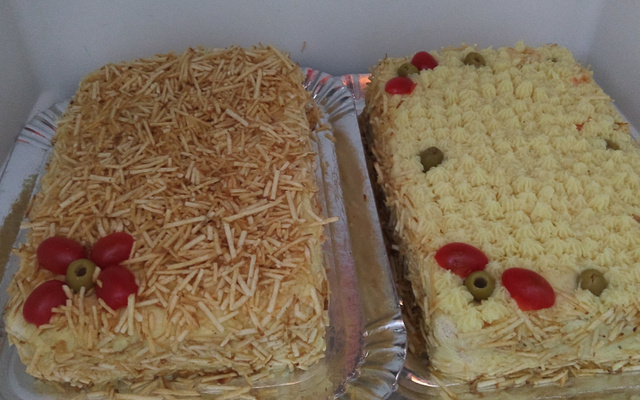 Bolo salgado com pão de forma