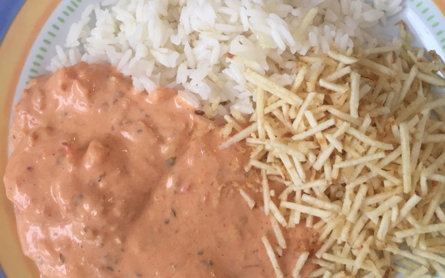 Estrogonofe de camarão