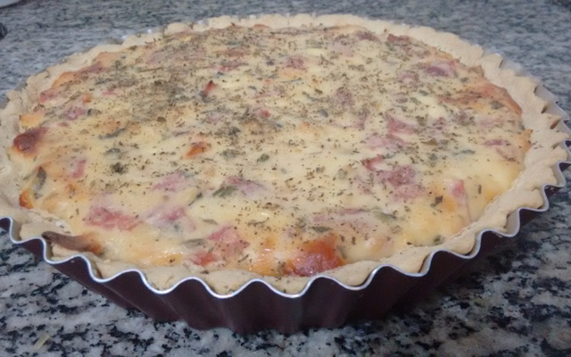 Quiche de queijo e presunto