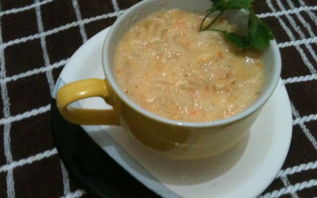 Creme de arroz e tomates