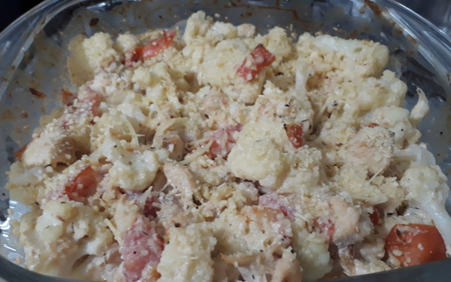 Couve-flor cremosa com frango