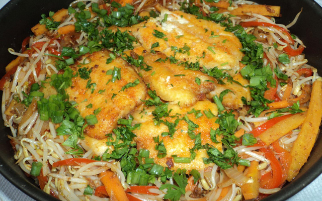 Filé de Mapará com Broto de feijão