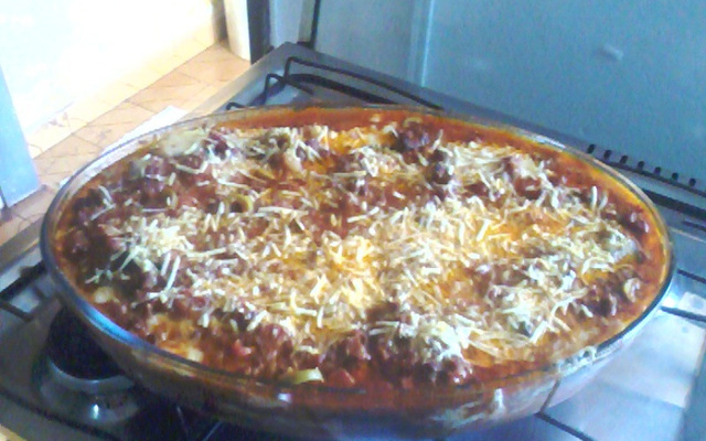 Lasanha de berinjela com palmito