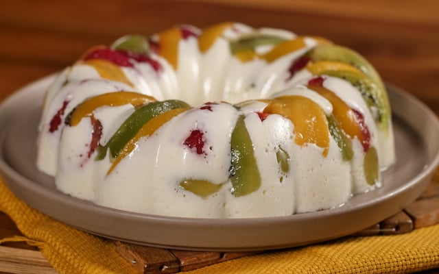 Pudim de salada de frutas 