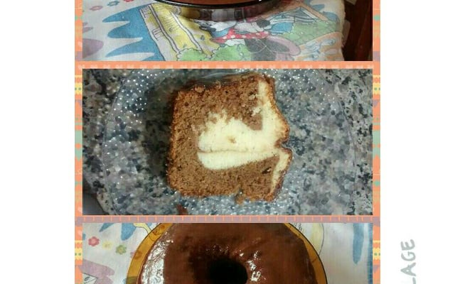 Bolo mesclado de chocolate
