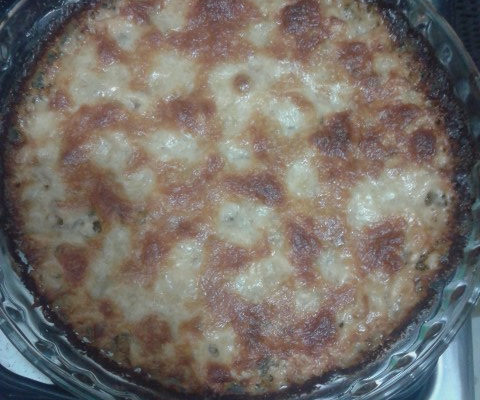 Salmão desfiado e gratinado Beta