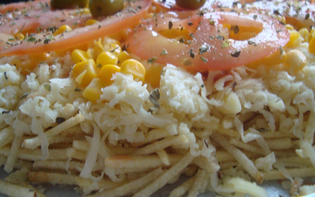 Pizza de batata palha