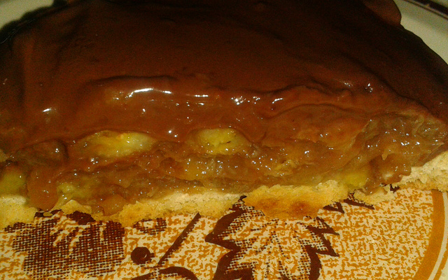Quiche de doce de banana e chocolate