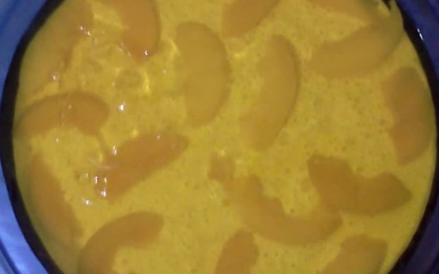 Mousse de pêssego com gelatina