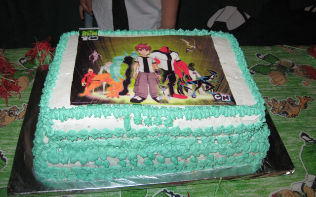 Bolo de aniversário de pêssego