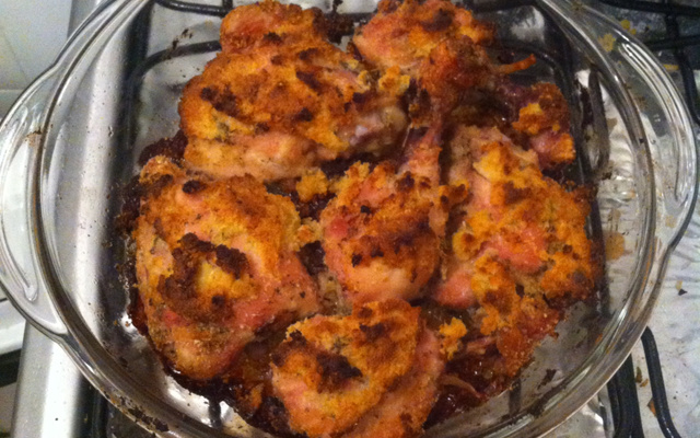 Frango à milanesa no forno