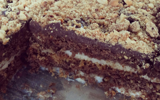 Pavê de amendoim e chocolate