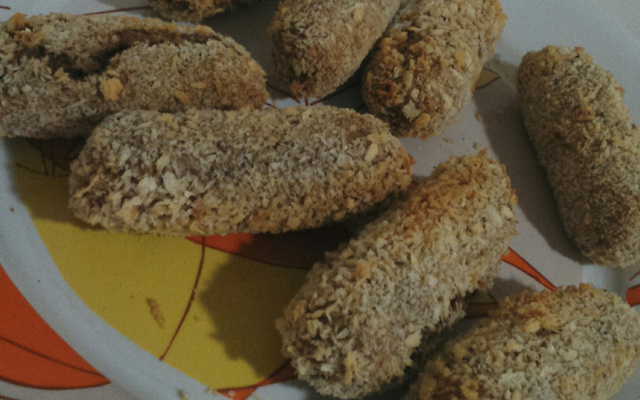 Croquete de proteína de soja com batata doce