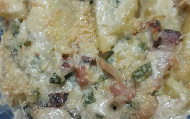 Batata assada com bacon