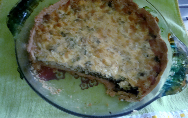 Quiche de espinafre e mussarela