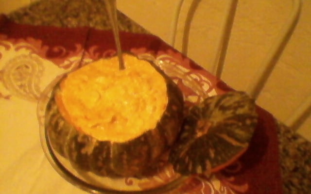 Camarão na moranga com catupiry