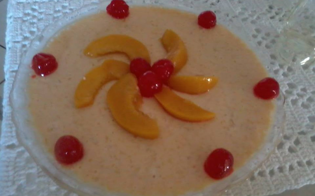 Creme gelado de pêssego