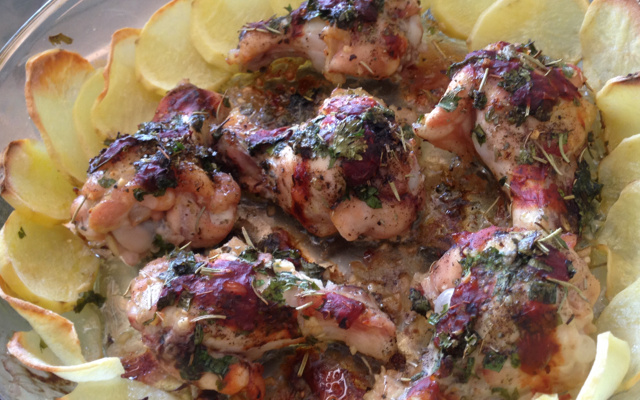 Drumet assado com batatas