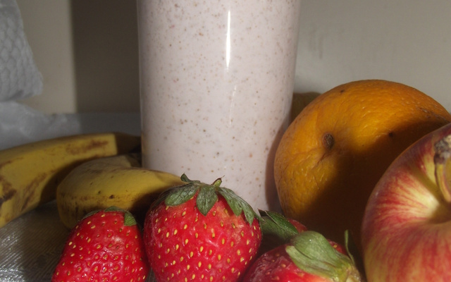 Smoothies de morango com chia
