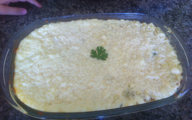 Escondidinho de batata com carne seca