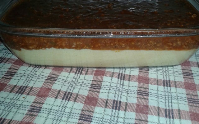 Polenta com molho à bolonhesa