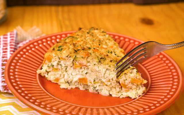Torta de frango com farelo de aveia