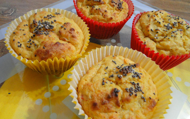 Muffin salgado com chia
