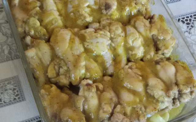 Frango assado com creme fácil