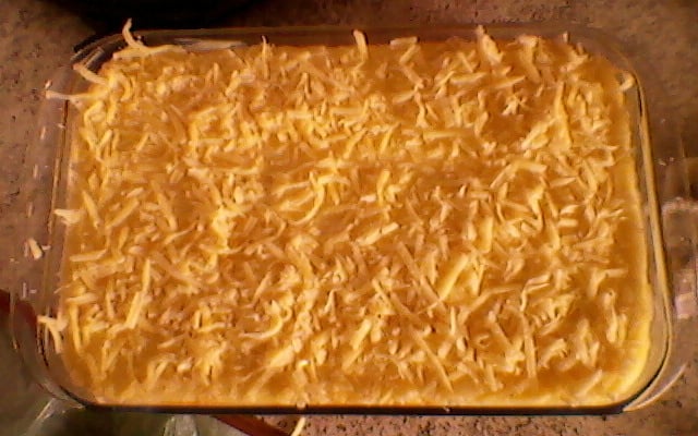 Escondidinho de mandioca com carne moída