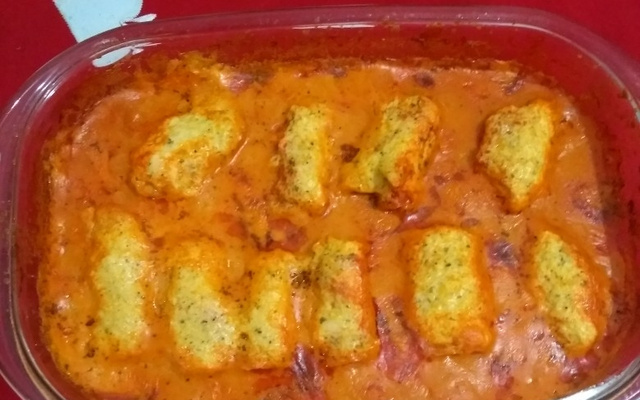 Frango recheado ao creme de milho