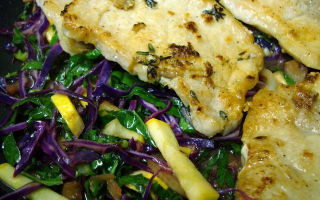 Lombinho de porco com legumes