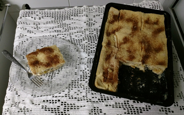 Torta de banana com pão de forma