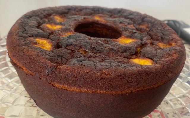 Bolo de banana da terra com aveia 
