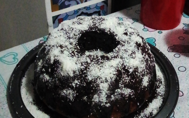 Bolo nega maluca de liquidificador