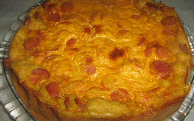 Torta cremosa de salsicha