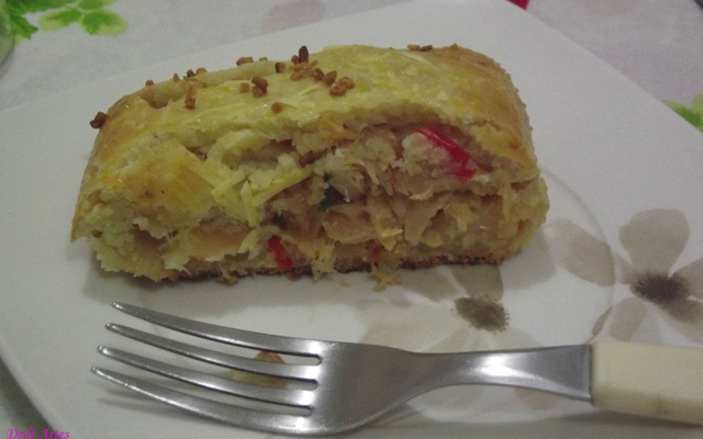 Enrolado de bacalhau maravilhoso