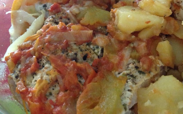 Atum com  batatas na panela de pressão rápido